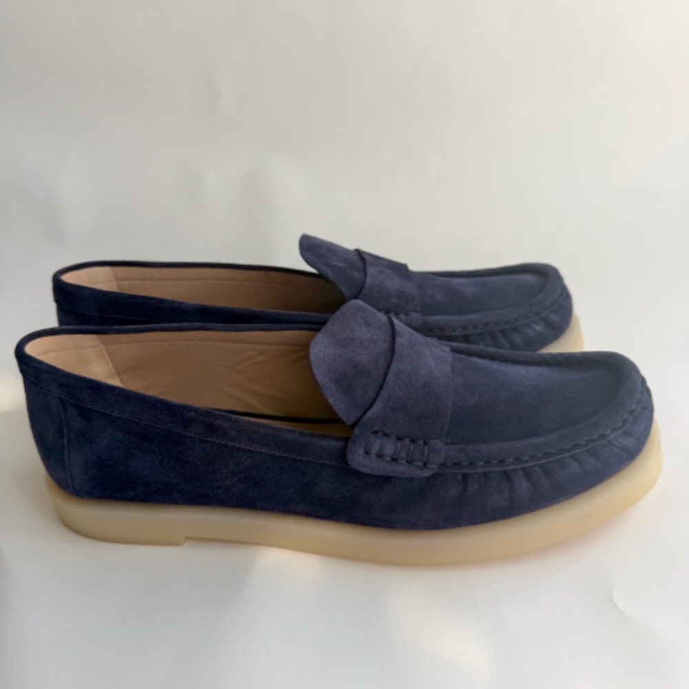 Stuart Weitzman Blake Suede Slip-On Loafers Dark Size 9 NWOT - Picture 4 of 16